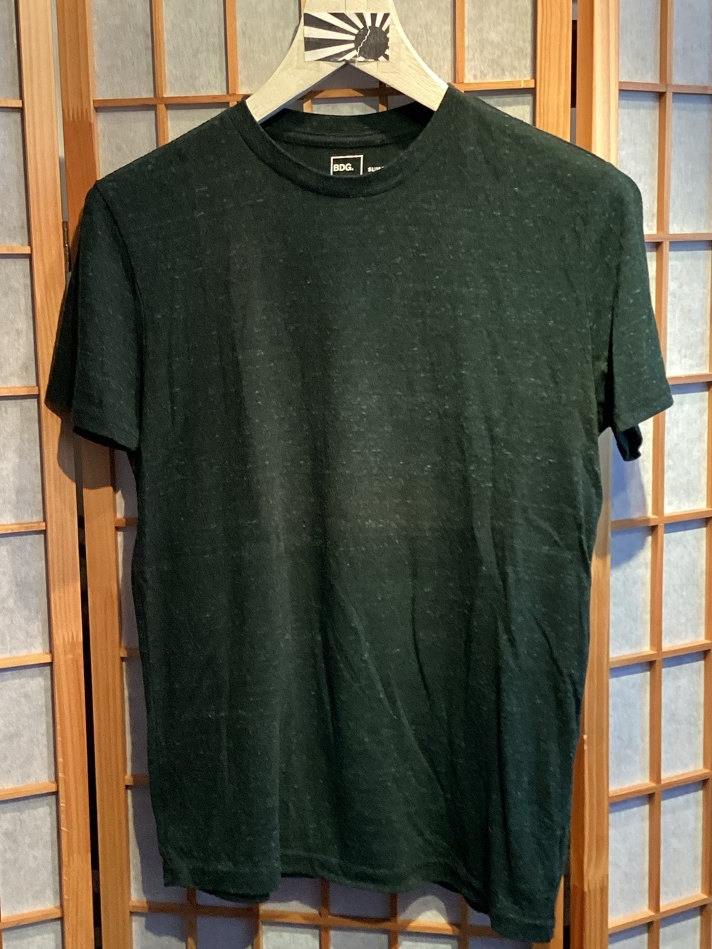 UO BDG Slim Fit Crew-Neck Short Sleeve Tee Heather Green Men's Size Medium